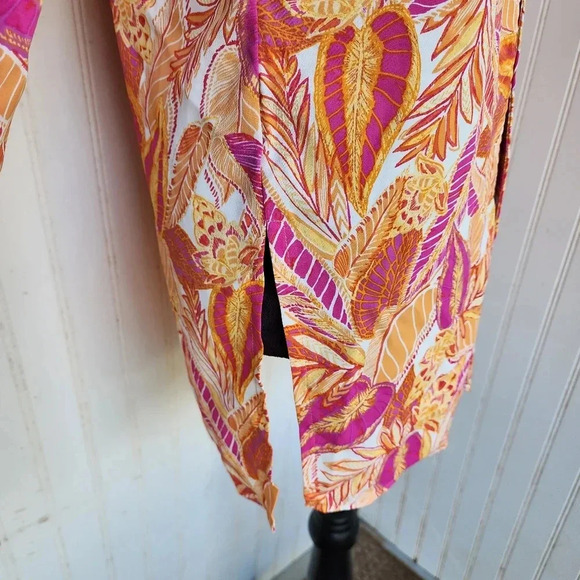 NWT Hippie Rose Fushia Orange Leaves Duster Cardigan Womens Open Front XS - Picture 6 of 14